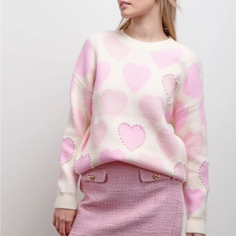 Heart Beaded Sweater